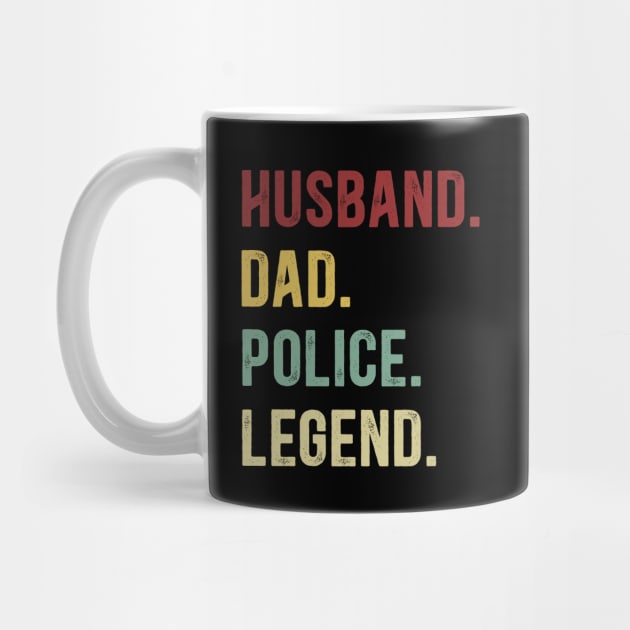 Police Funny Vintage Retro Shirt Husband Dad Police Legend by Foatui